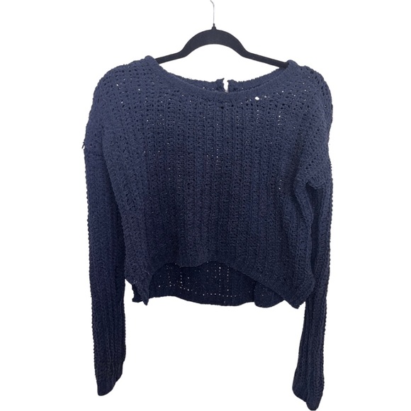 Abercrombie Chunky Knit Blue Sweater with Zipper Back, Size Small - Picture 1 of 5
